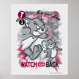 Póster Tom e Jerry olham sua parte traseira