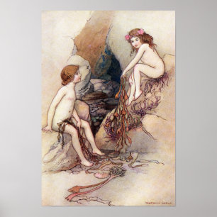 Póster Tom encontra um bebê aquático de Warwick Goble