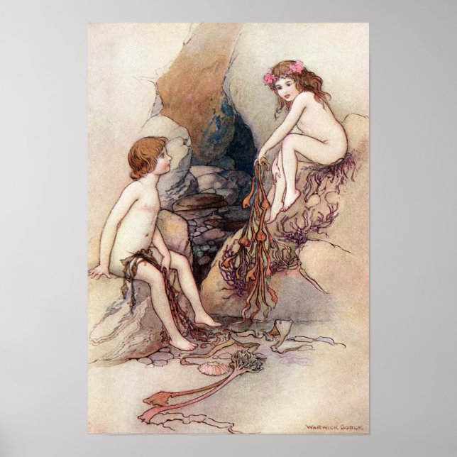 Póster Tom encontra um bebê aquático de Warwick Goble (Frente)