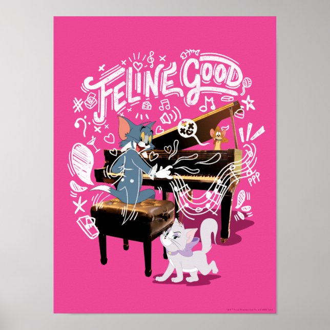 Poster Tom & Jerry Tocam Piano - Felino Bom (Frente)