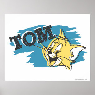 Póster Tom Logotipo Azul e Amarelo