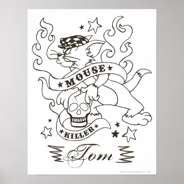 Poster Tom Mouse Killer Tatuagem 1 (Frente)