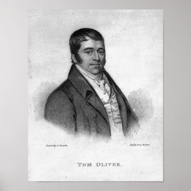 Póster Tom Oliver, gravado por Percy Roberts (Frente)
