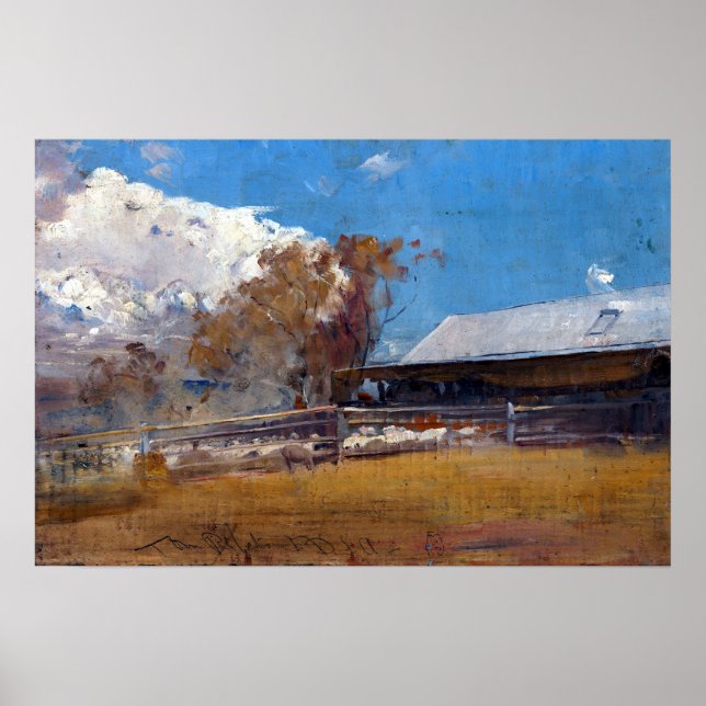 Poster Tom Roberts escutando os carneiros (Frente)