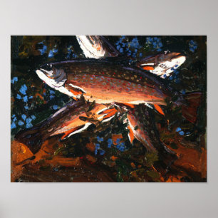 Poster Tom Thomson Canadian Painting Autumn Three Trouts
