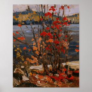 Poster Tom Thomson Painting Lake e Red Tree Ontario