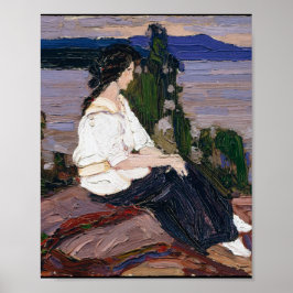 Poster Tom Thomson Painting Lovely Canadian Lady Figure