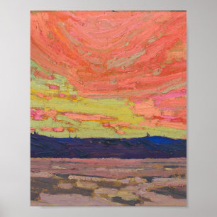 Poster Tom Thomson Pinting Sunset Ontario Land