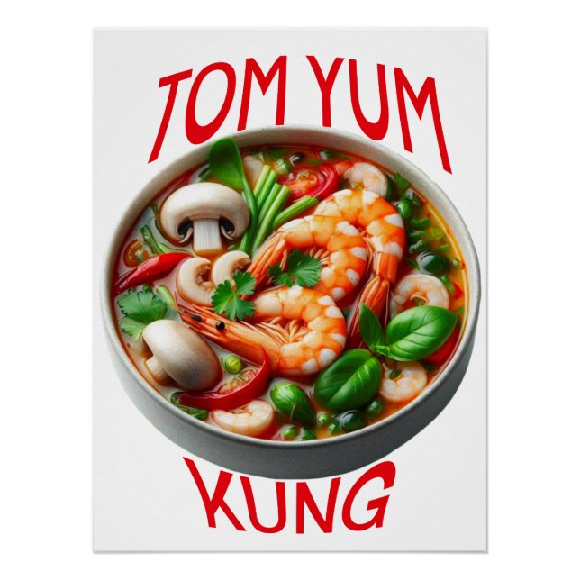 Póster Tom yum kung thai comida (Frente)