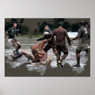 Póster Toma as bolas de couro para jogar o rugby