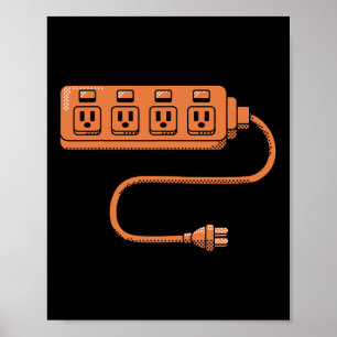 Poster Tomada Elétrica De Tomada E Casais De Soquete Hall