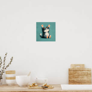 Poster Tomador de Soneca Profissional Gato Divertido Dorm
