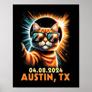 Poster Tomando Um Eclipse Solar Total Selfie 2024 Austin