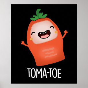 Poster Tomate Engraçado Tomate Pun Dark BG