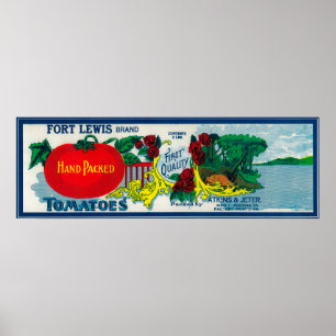 Póster Tomate LabelRoanoke de Fort Lewis, VA