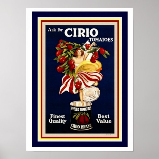 Poster Tomates Cappiello Ad Poster-Cirio 12 x 16 (Frente)