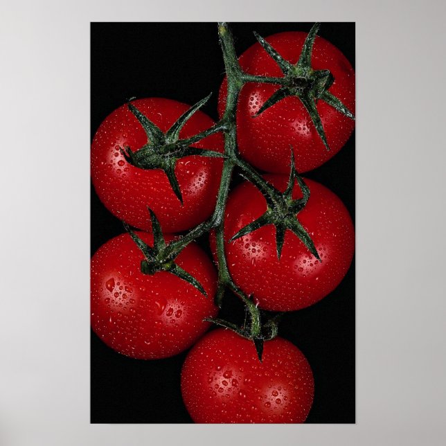 Póster Tomates vermelhos frescos e suculentos (Frente)