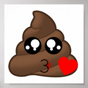 Póster Tombadilho Emoji do amor do coração