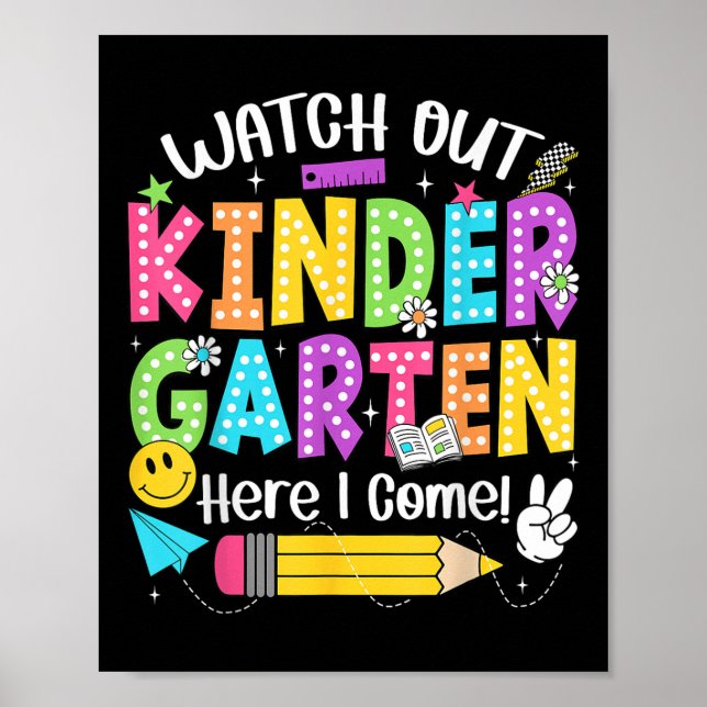 Poster Tome Cuidado Jardim de Infância Aqui Vou Eu Volta  (Frente)