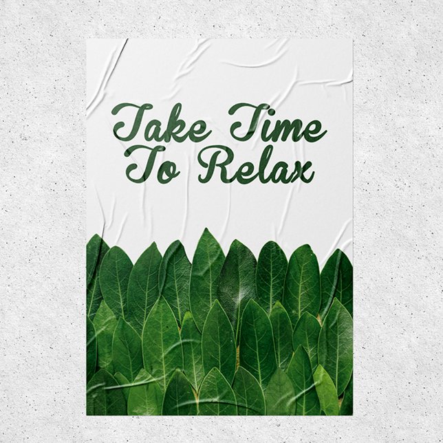 Poster Tome tempo para relaxar, citação da meditação do S (Criador carregado)