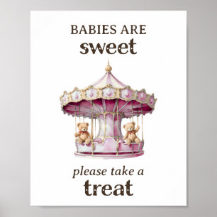 Poster Tome um Chá de fraldas de Gêmeas do Urso de Teddy