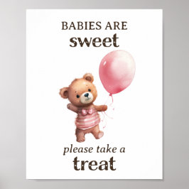 Poster Tome um Chá de fraldas de Teddy Bear Girl