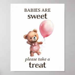 Poster Tome um Chá de fraldas de Teddy Bear Girl