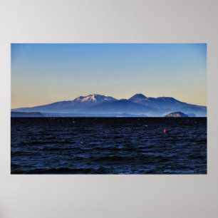Poster Tongariro Vulcões e Lago Taupo