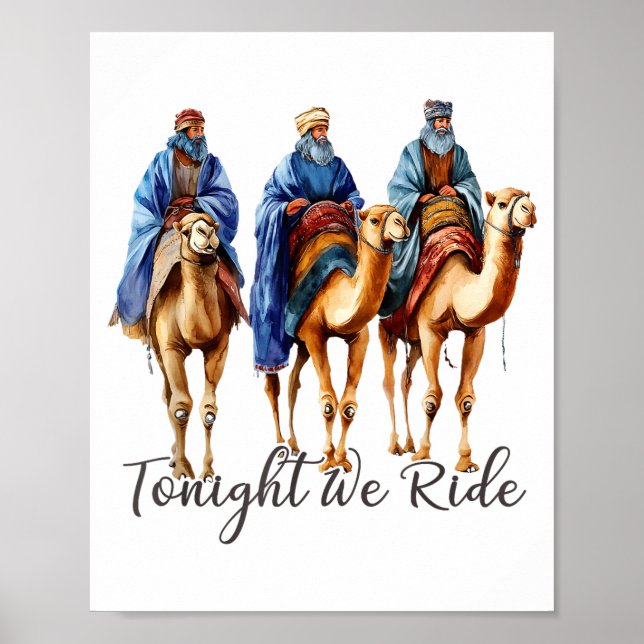 Poster Tonight We Ride Christmas, 3 Wise Men Funny Christ (Frente)