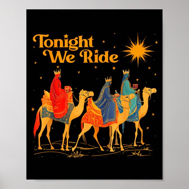 Poster Tonight We Ride Three Wise Christmas Nativity Chri (Frente)