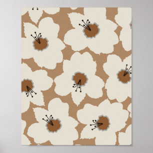 Poster Tons da Terra Floral Retro