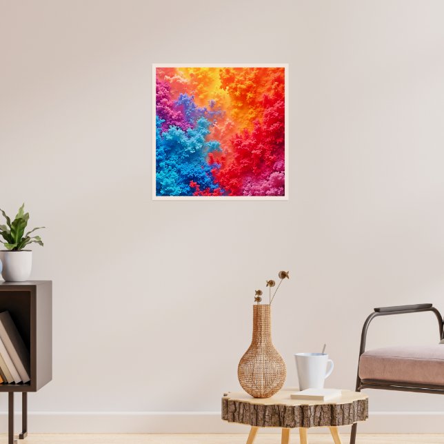 Poster Tons de Nuvem Abstrata Vibrante (Sala de Estar 3)