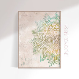 Poster Tons neatrais únicos de ouro mandala, arte indiana