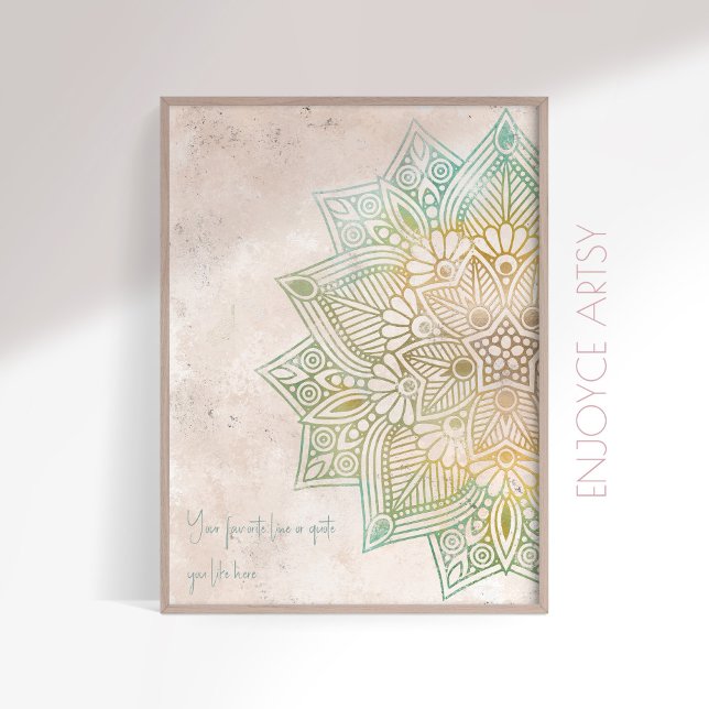 Poster Tons neatrais únicos de ouro mandala, arte indiana (Criador carregado)