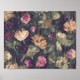 Poster Tons suaves floral vintage 