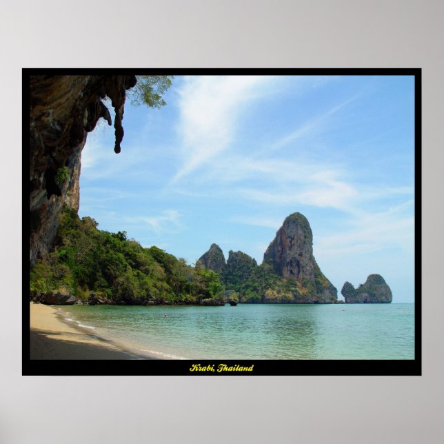 Póster Tonsai Beach-Railay Praia Krabi Tailândia Impressã (Frente)