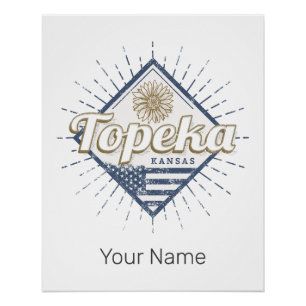 Póster Topeka City Kansas Estados Unidos Sunflower EUA