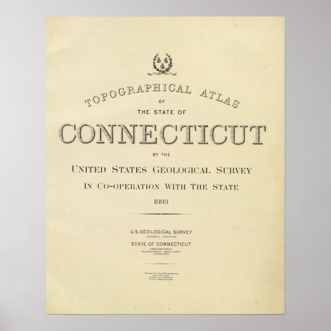 Póster Tópico de página de título atlas Connecticut (Frente)