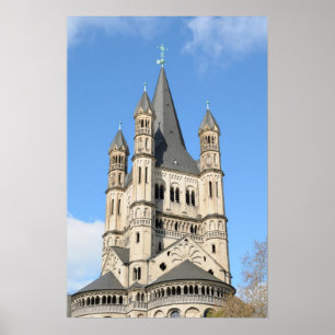 Poster Topo da igreja de Gross St. Martin em Koeln
