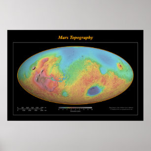 Póster Topografia de Marte (espectro)