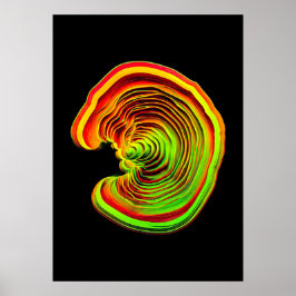 Poster Topografia Térmica Neon Vibrante Abstrata 3D