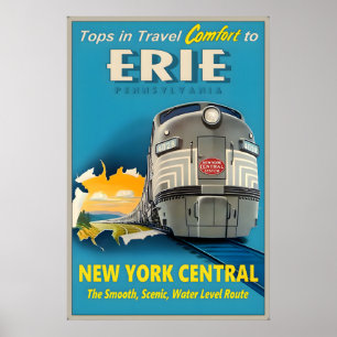 Poster Tops da Erie Pennsylvania New York Central Railroa
