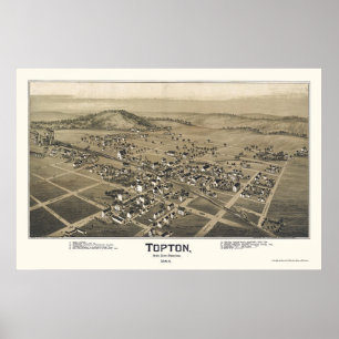 Poster Topton, mapa panorâmico do PA - 1893