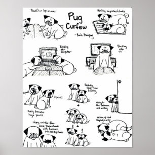 Poster Toque de recolher do Pug