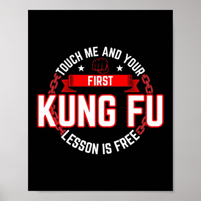 Poster Toque Em Mim E Sua Primeira Lição De Kung Fu É Liv (Frente)