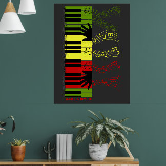 Poster Toque o Ritmo – Arte Musical de Teclas de Piano Co
