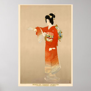 Poster Tóquio Japão Cartaz de Viagem Vintage - MolduradoS