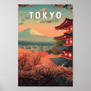 Poster Tóquio Japão Viagem Arte Vintage