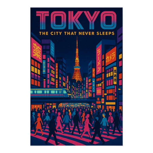 Póster Tóquio - Neon Metropolis (Frente)