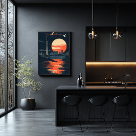 Poster Tóquio Sunset - Linha Cria Urbana Silhuettes